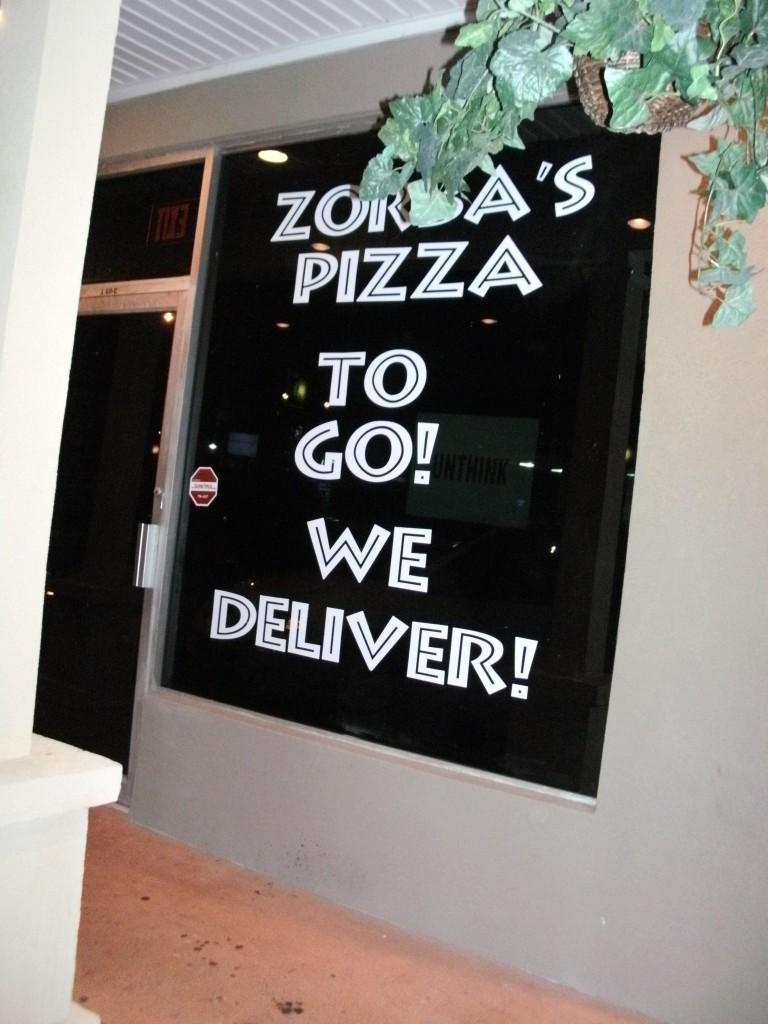 zorbas offers delcious greek pizza