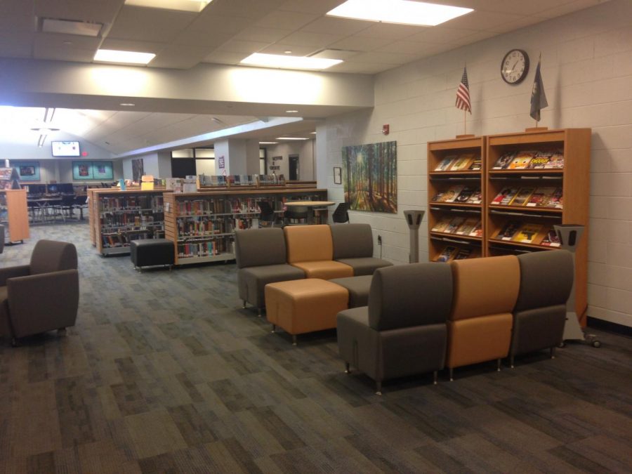 New seating areas have been installed in the media center.