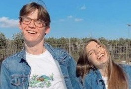 Seniors Dalton Perry and Annalise Huggins are seen participating in twin day.