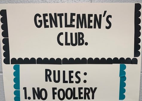 A sign with rules in the newly decorated bathroom.