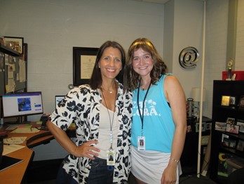 New Senior Sponsor Dr. Lori Latham poses with CSPNEagles.com reporter and photographer McCartney Smith