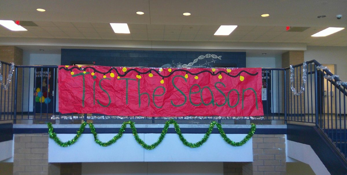 The Freshmen hallway was decorated like Christmas.