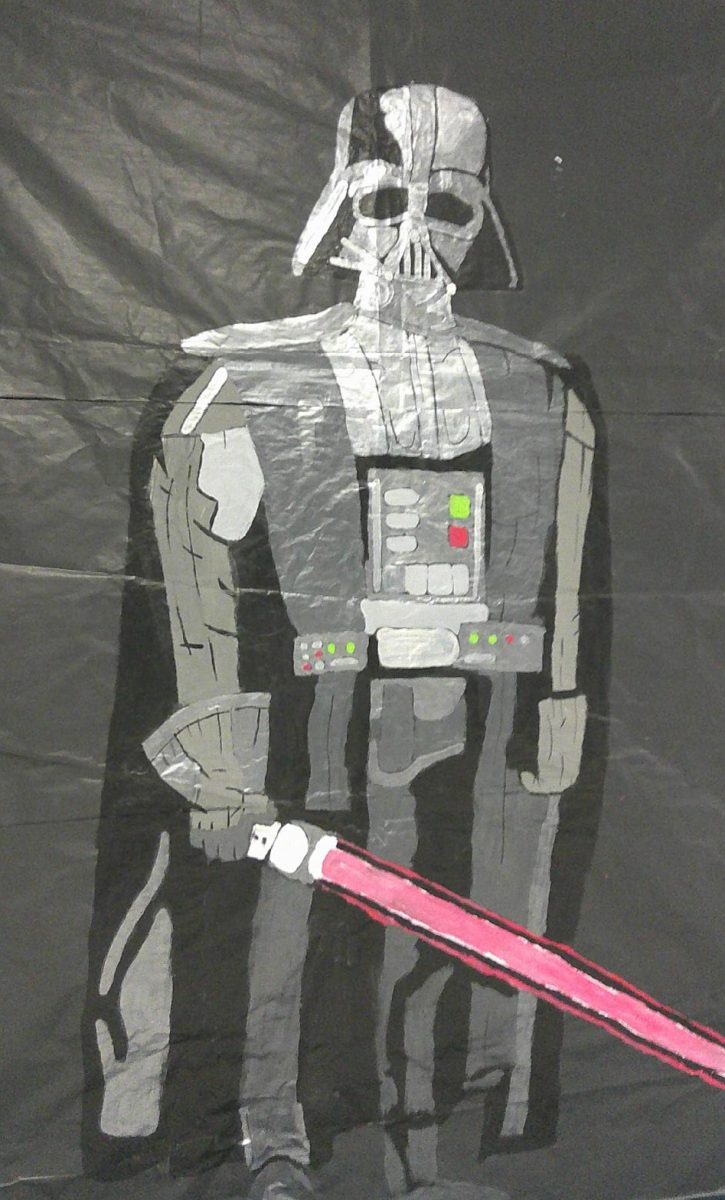 Seniors created an image of Darth Vader for Senior Wars.
