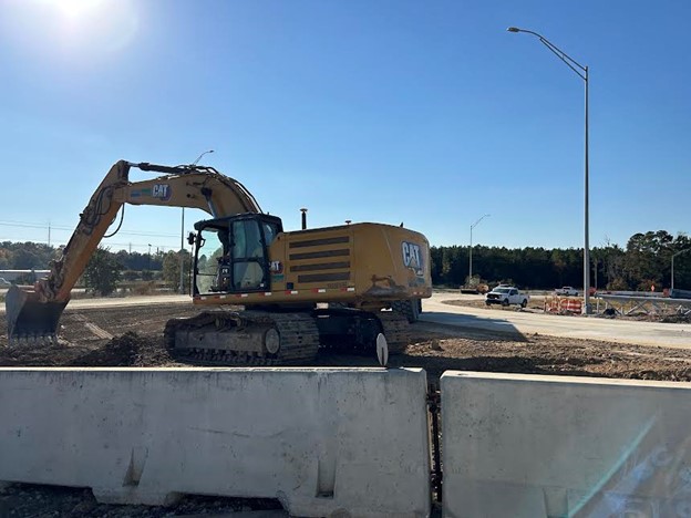 Construction has been ongoing at the Exit 97 Interchange on I-26. A new diverging diamond is being constructed at the exit, which is changing the traffic patterns.