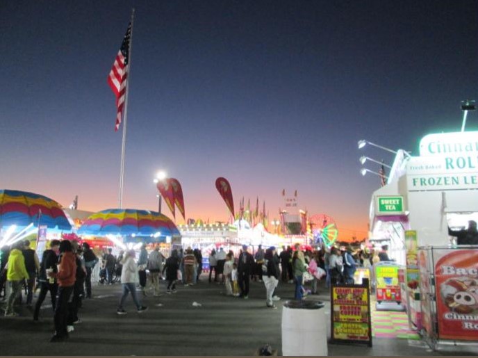 Under the fair lights, the Midway at the SC State Fair
