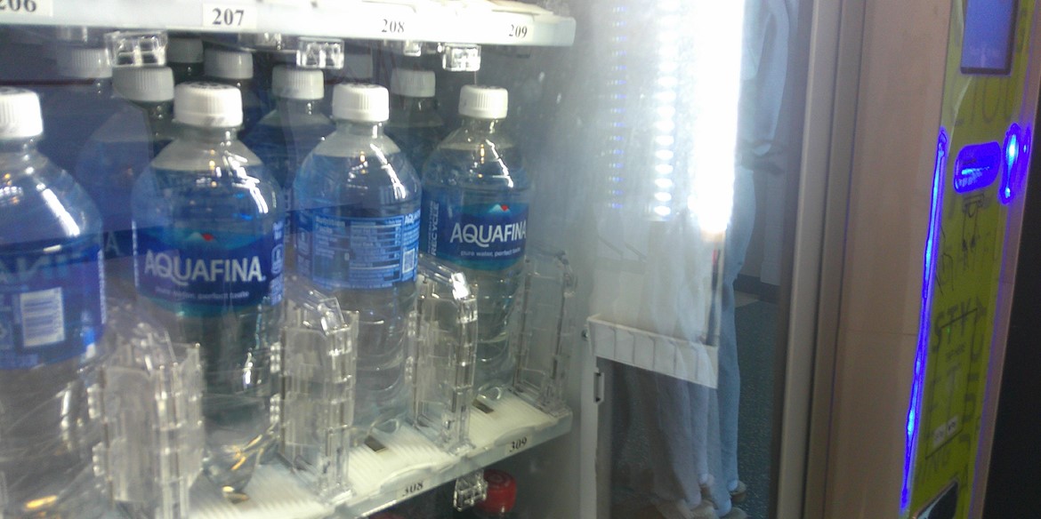 Water is also an option in the vending machines.