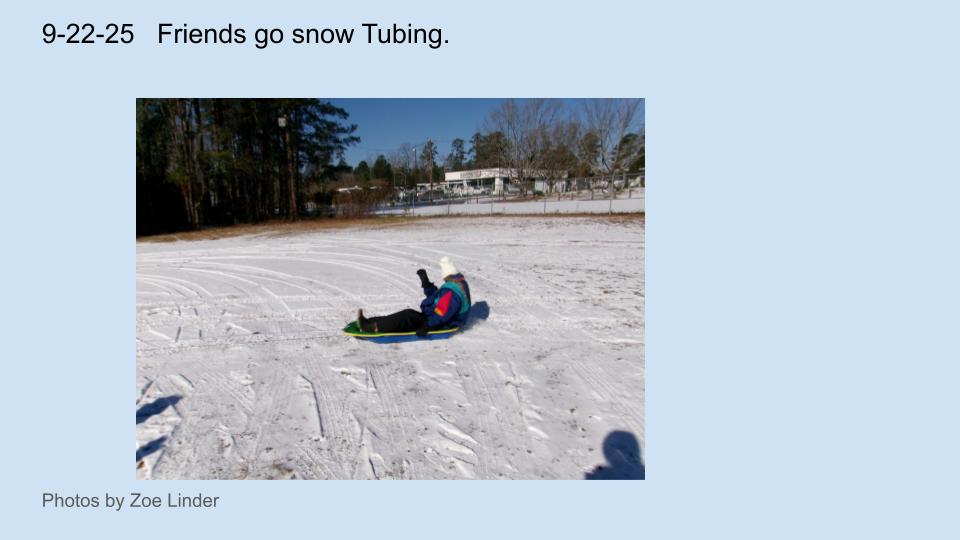 Friends snow tubing.