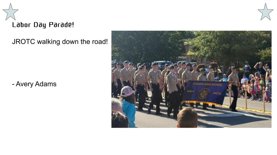 JROTC walking down the road.