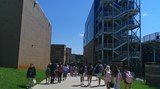 During NEST students walk along Eagle Walkway instead of through the building to provide a quiet time for studying.