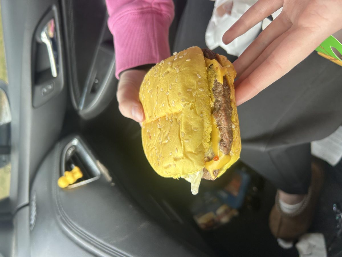 The "Krabby Patty" at Burger King, complete with a yellow square bun.