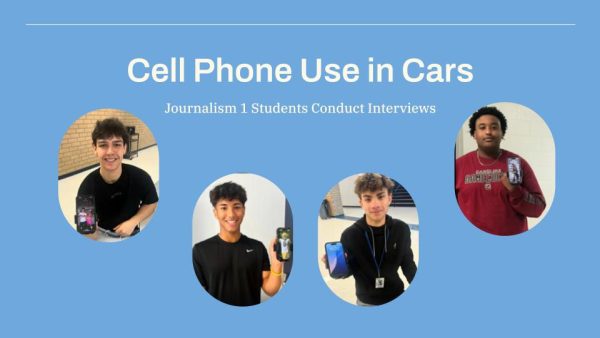 Journalism 1 students interview classmates about Cell Phone usage in cars